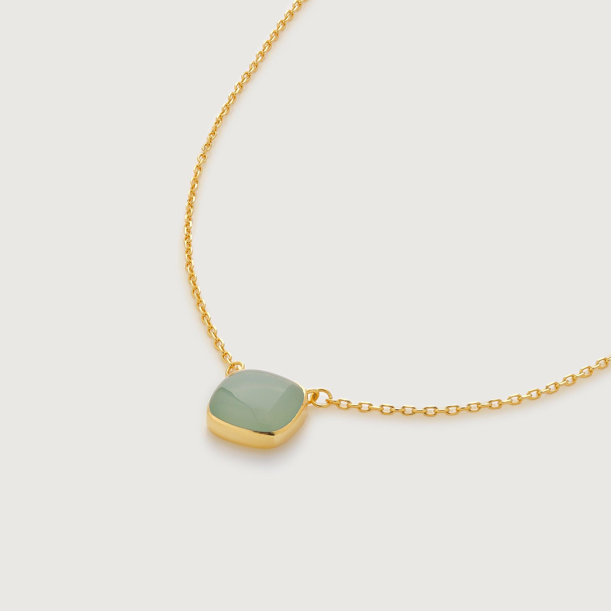 Smooth Green Square Necklace