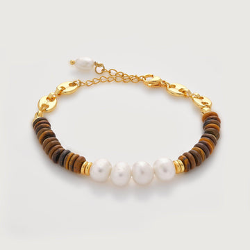 Tiger's Eye & Pearls Bracelet