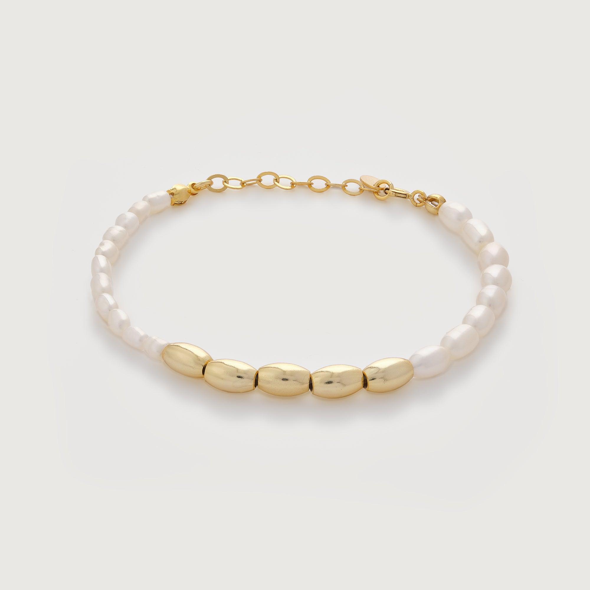 Gold & Pearl Beads Bracelet