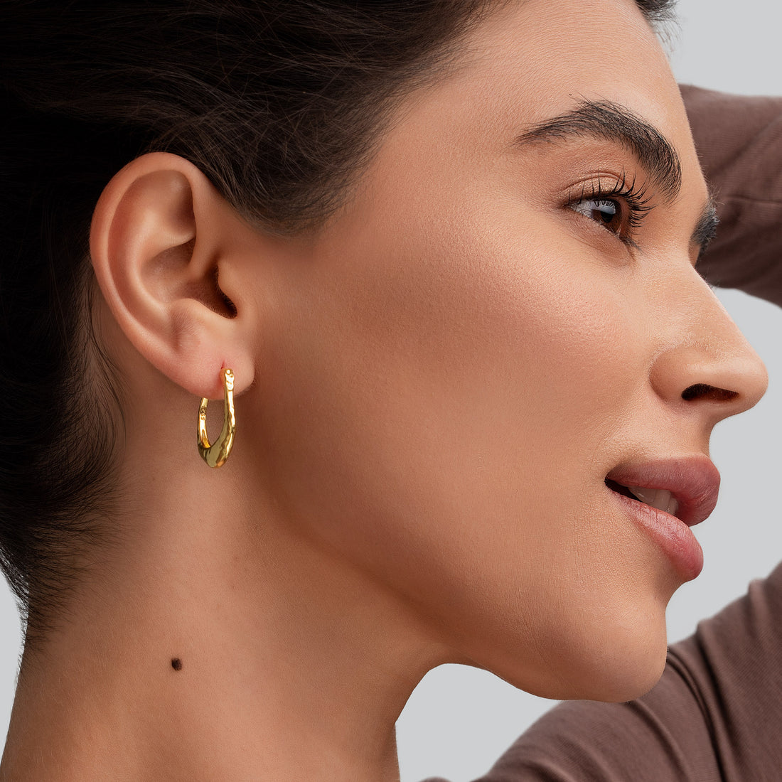 Irregular Oval Hoop Earrings