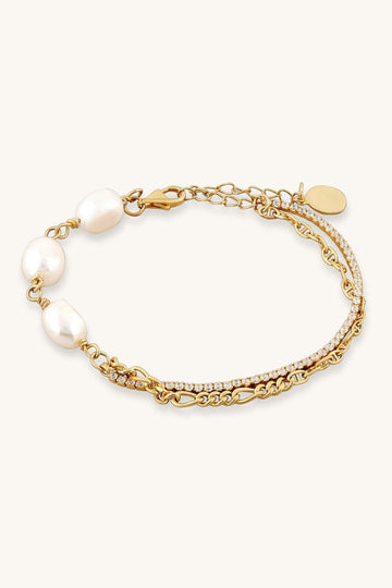 Pearl Treasure Double Chain Bracelet