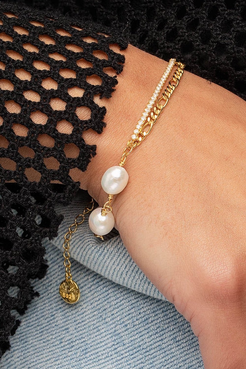 Pearl Treasure Double Chain Bracelet