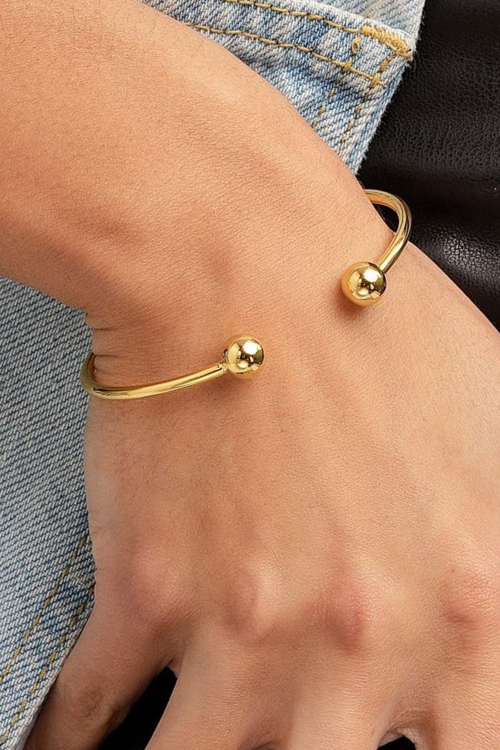 Two-Ball Clamp Bracelet