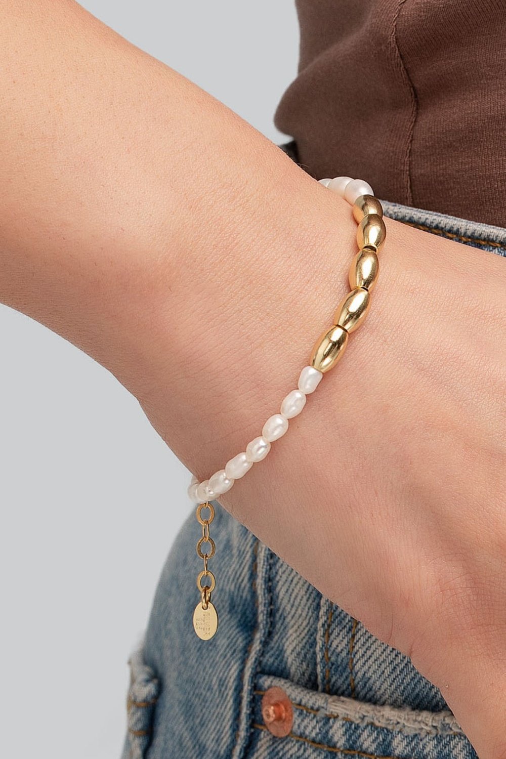 Gold & Pearl Beads Bracelet