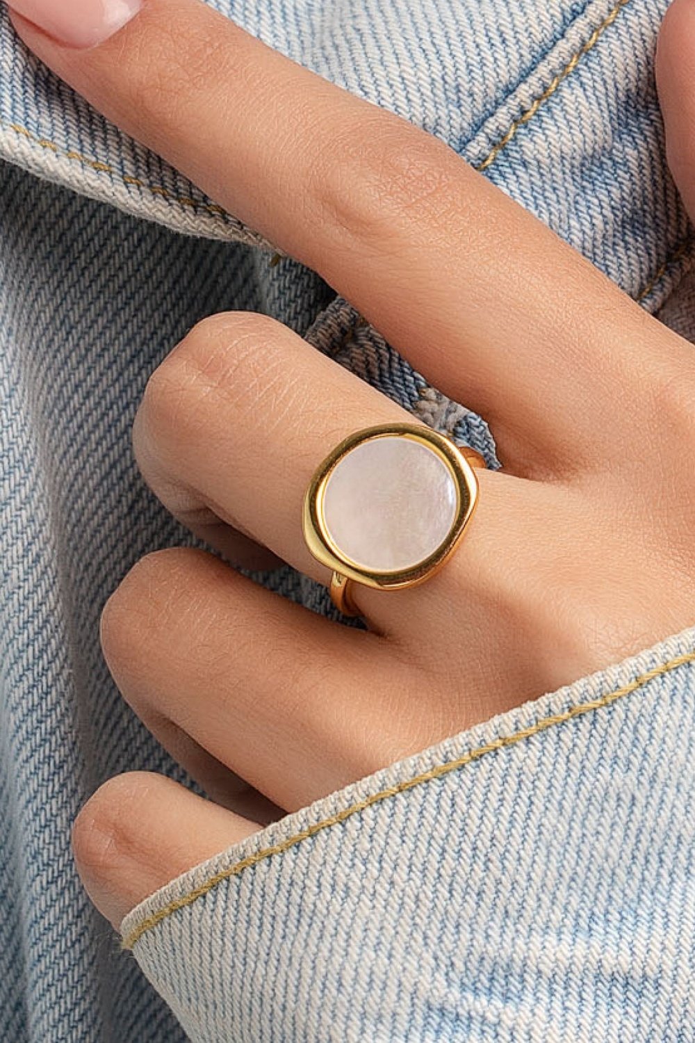 Mother-of-Pearl Hover Ring