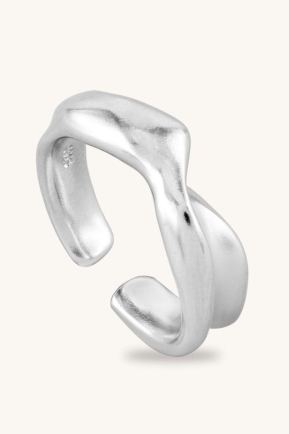 Molten Silver Open Ring