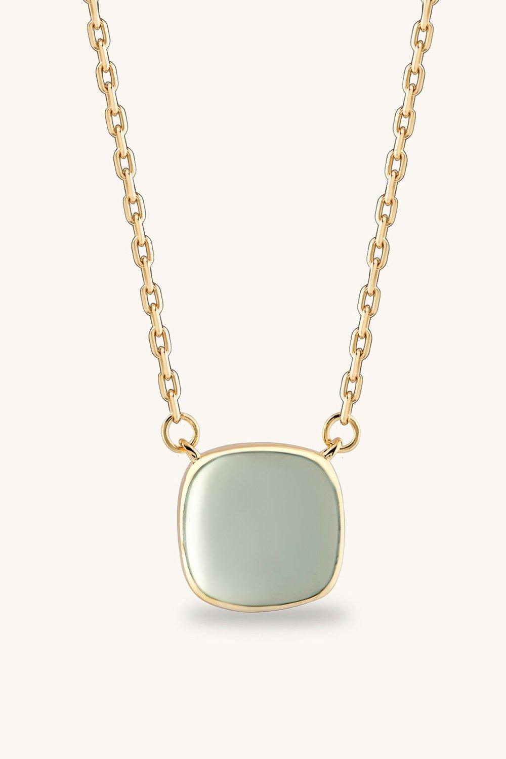 Smooth Green Square Necklace