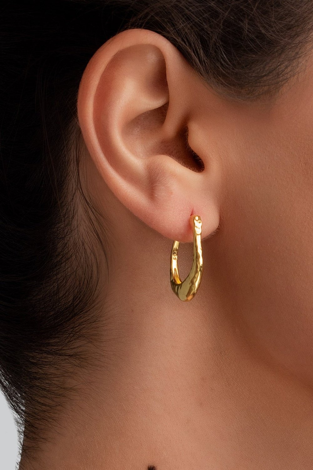 Irregular Oval Hoop Earrings