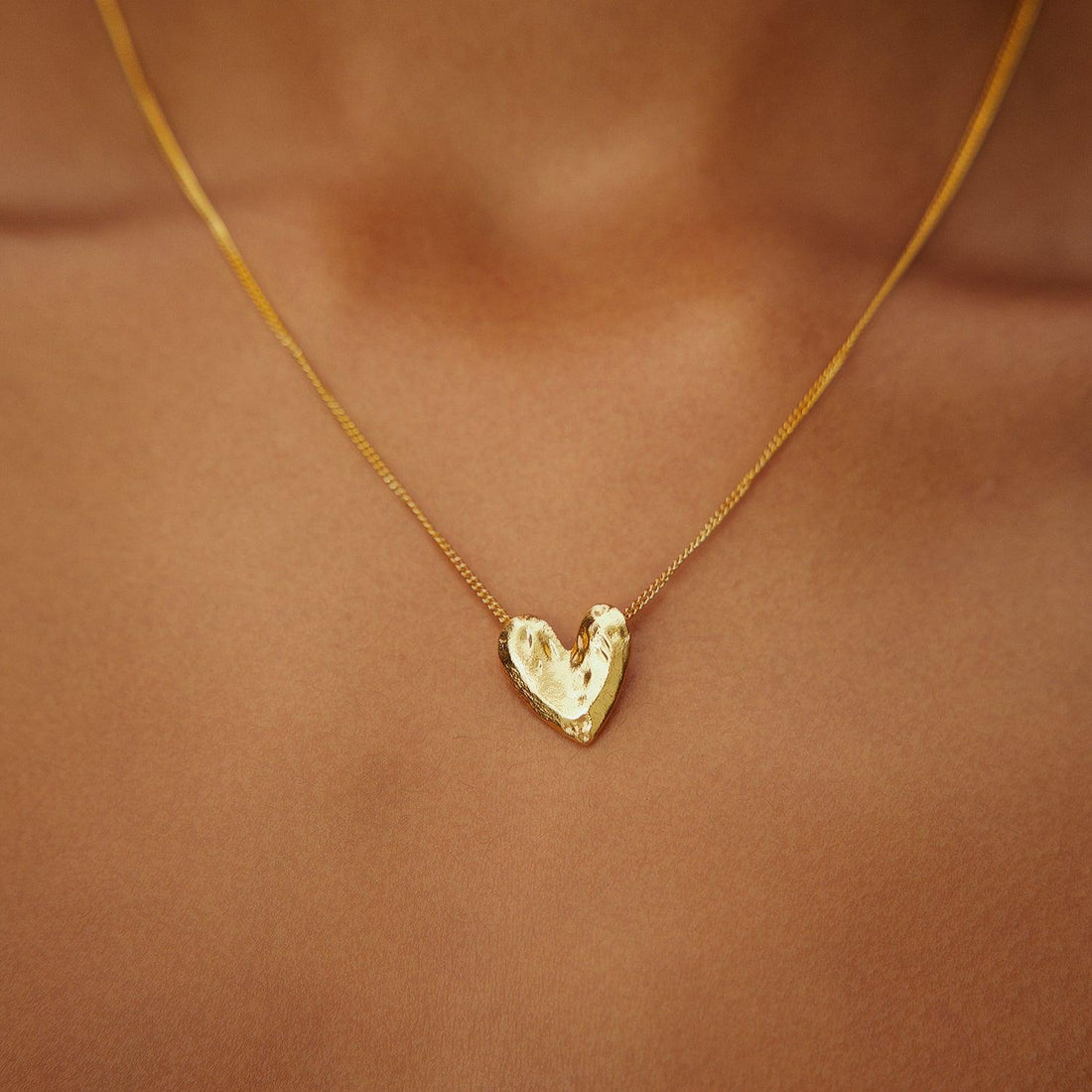 Golden Designer Heart Pendant Necklace