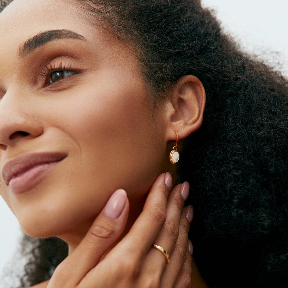 Honey Gemstone Hoops